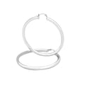 Silver Plain Hoop Women Earrings 4 mm 25 - 80 mm