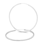 Silver Plain Hoop Women Earrings 2 mm 25 - 70 mm