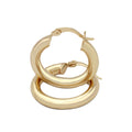 14K Gold Plated Plain Hoop Women Earrings 4 mm 25 - 80 mm