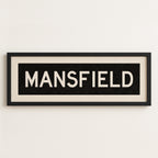Framed Mansfield Bus Scroll Sign