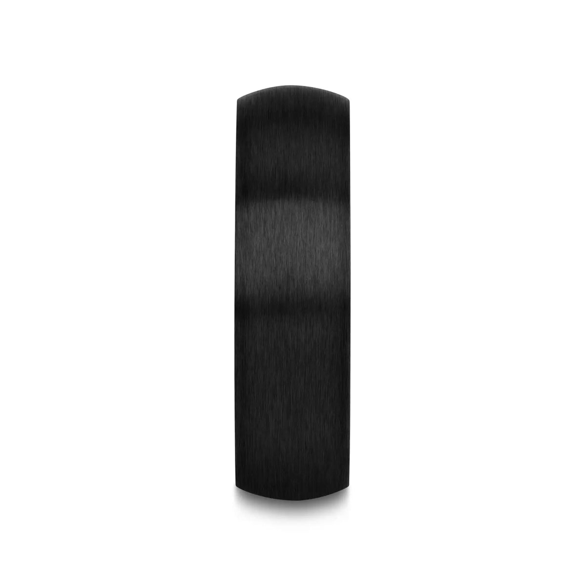 MARAUDER Domed Brushed Finish Black Titanium Men’s Wedding Band - 6mm & 8mm