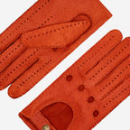 Marcello (orange) – Luxurious Italian peccary driving gloves