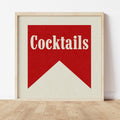 Cocktails Banner Tab Typography Square Bar Art Print