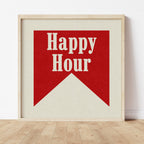 Happy Hour Banner Tab Typography Art Print