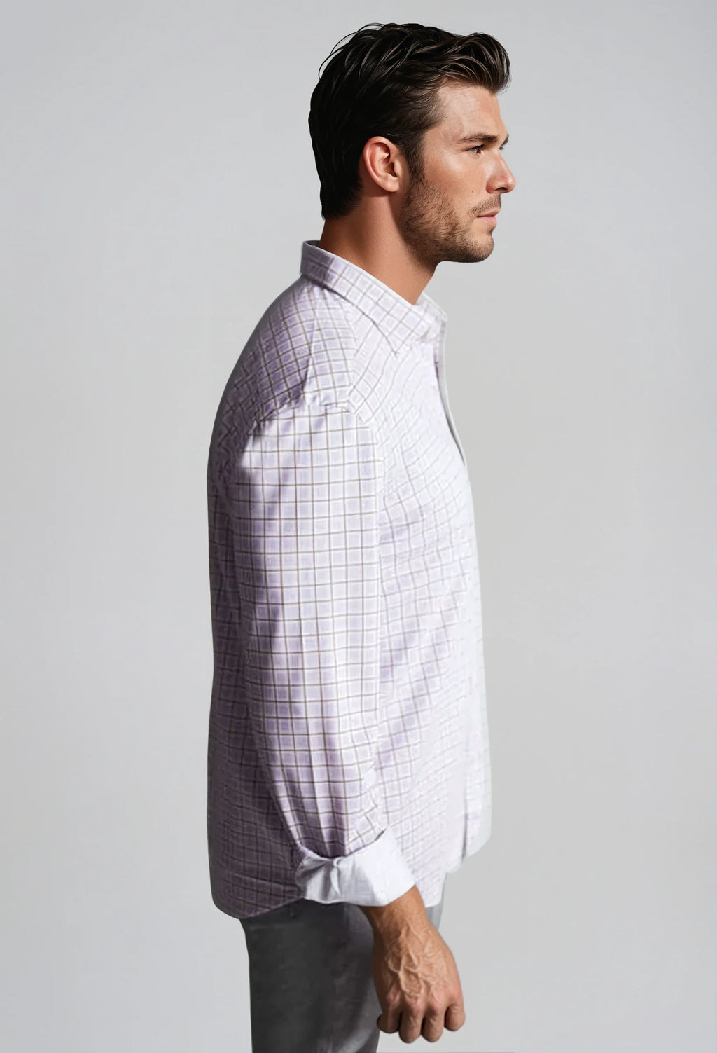Matt Plaid Long Sleeve Tech Shirt