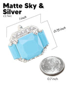 Vittorio Vico Large Rectangular Diamond Flanked Colorstone Crystal Cufflinks: CL 74XX Series