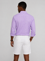 Mauro Long Sleeve Check Tech Shirt - Lavender