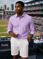 Mauro Long Sleeve Check Tech Shirt - Lavender