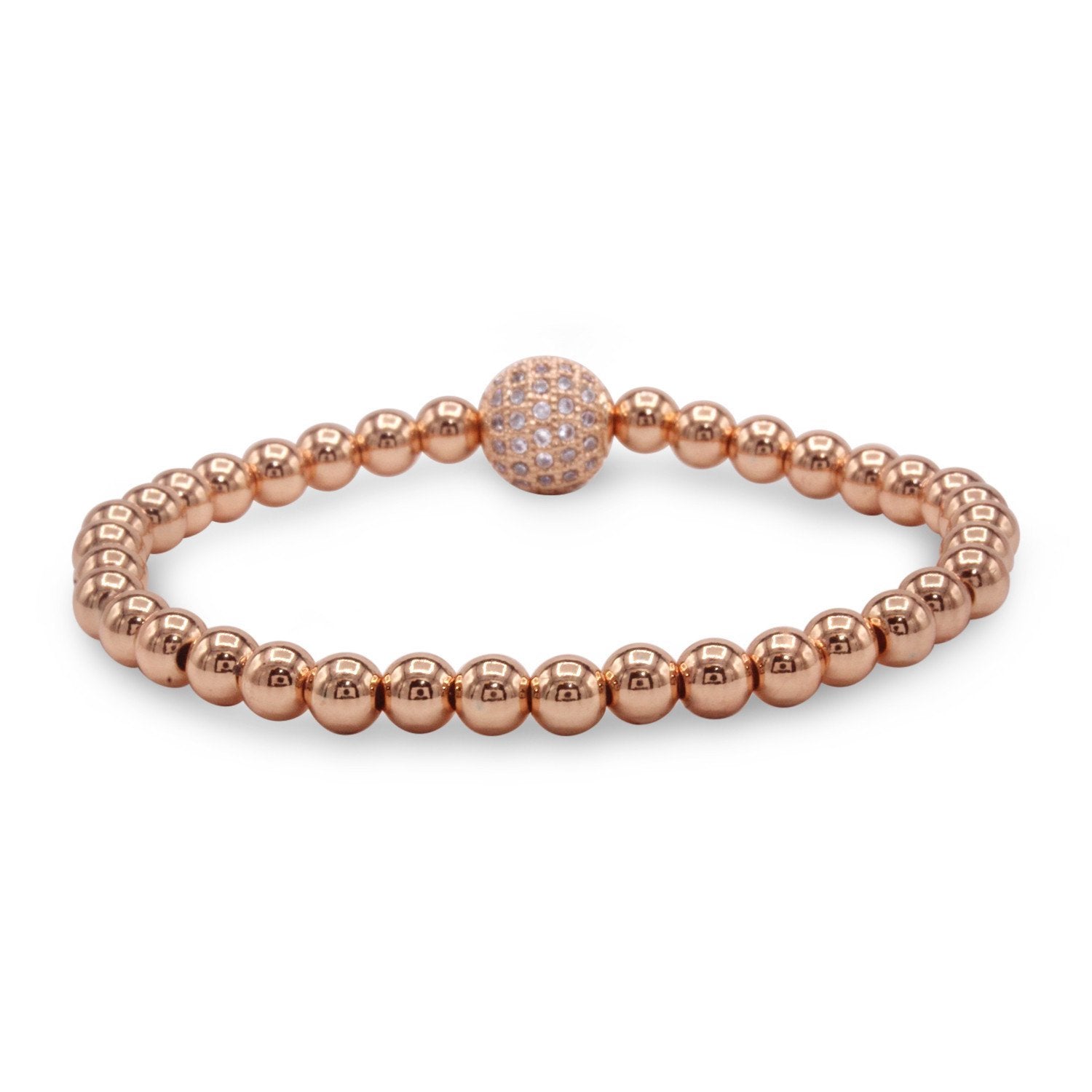 Brass Cubic Zirconia Ball Charm Bracelet Men Women