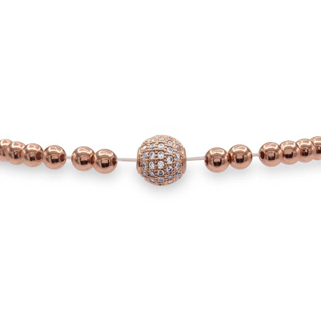 Brass Cubic Zirconia Ball Charm Bracelet Men Women