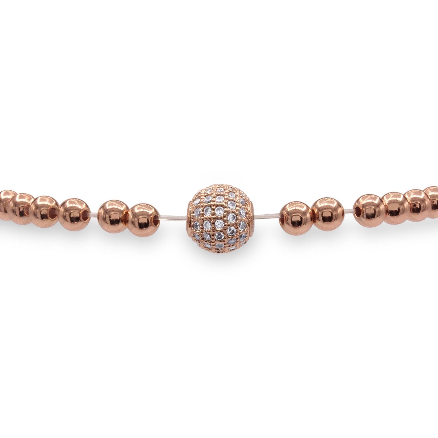 Brass Cubic Zirconia Ball Charm Bracelet Men Women