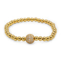 Brass Cubic Zirconia Ball Charm Bracelet Men Women