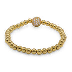 Brass Cubic Zirconia Ball Charm Bracelet Men Women