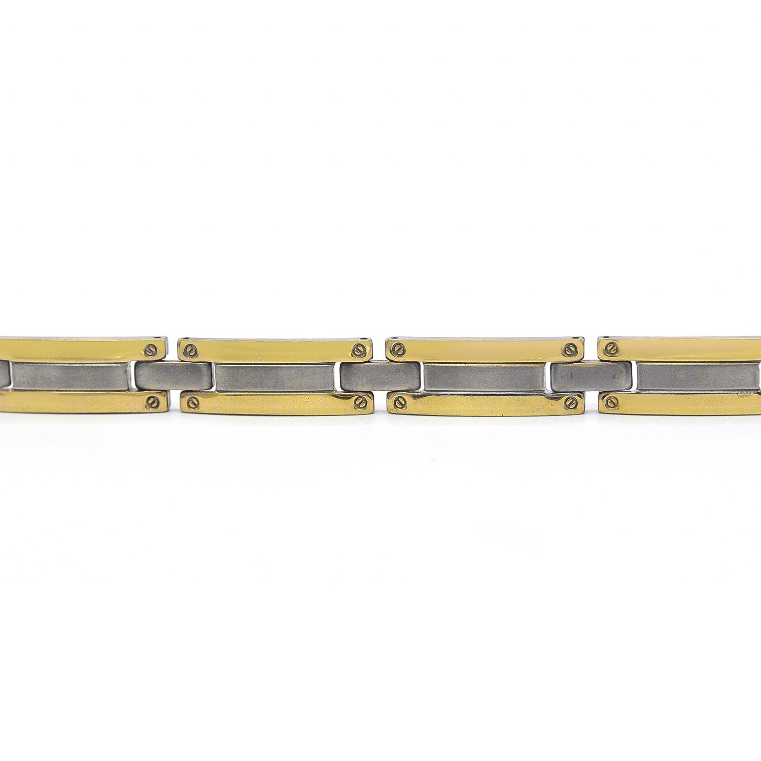 Decorative Men’s Stainless Steel Bracelet Fashion Wrist Band (Silver/Gold)