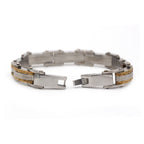 Decorative Men’s Stainless Steel Bracelet Fashion Wrist Band (Silver/Gold)