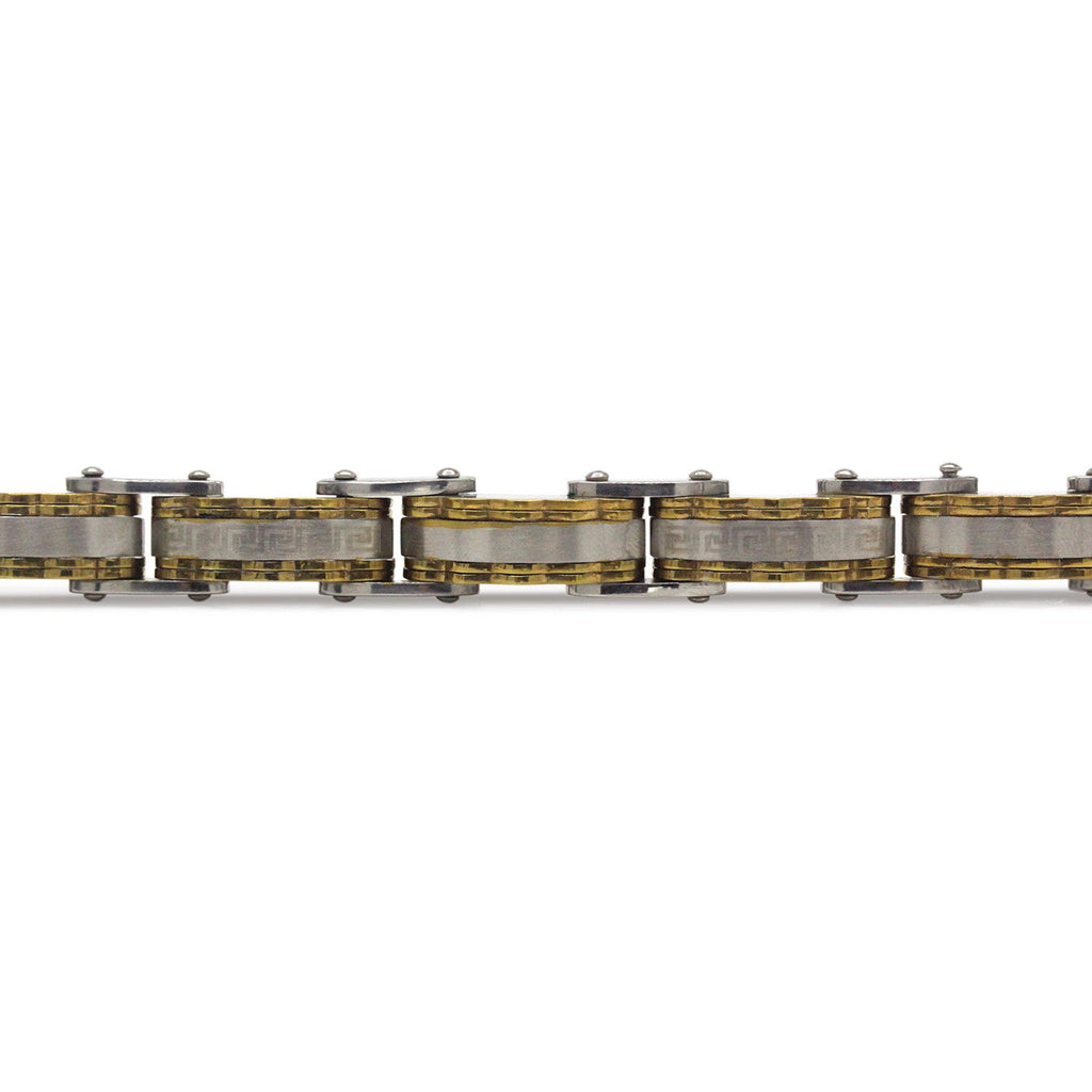 Decorative Men’s Stainless Steel Bracelet Fashion Wrist Band (Silver/Gold)