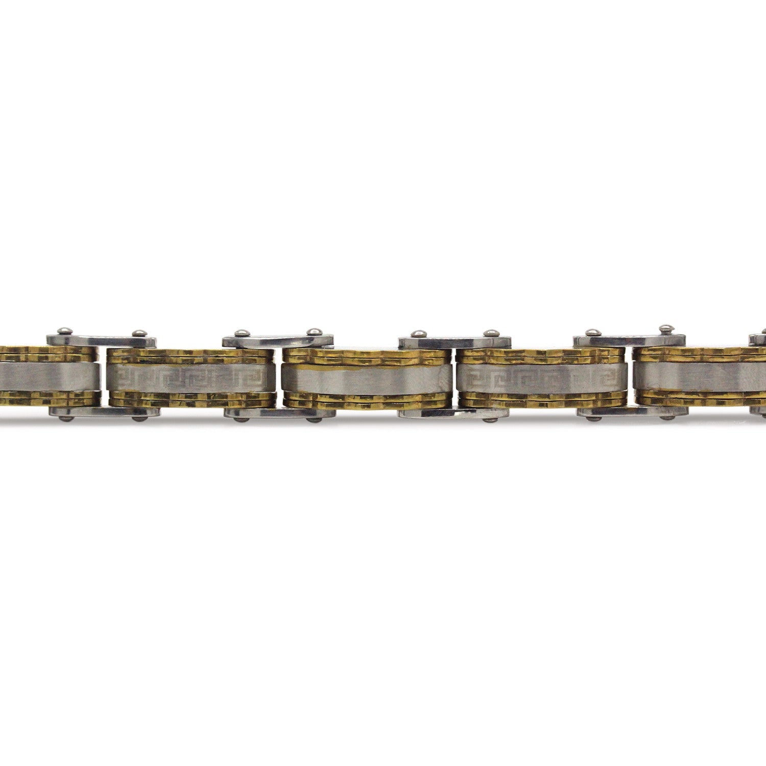 Decorative Men’s Stainless Steel Bracelet Fashion Wrist Band (Silver/Gold)