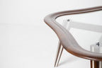 Filippo Chissotti Biomorphic Walnut & Glass Cocktail Table, Italy, c. 1950s–60s