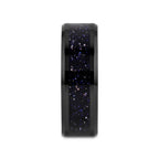 MELO Black Ceramic Beveled Polished Men’s Wedding Band with Purple Goldstone Inlay - 8mm
