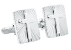 Men's Stainless Steel Radial Cross Cuff Links