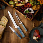 Custom Blue Scalloped Offset Knife - 8"