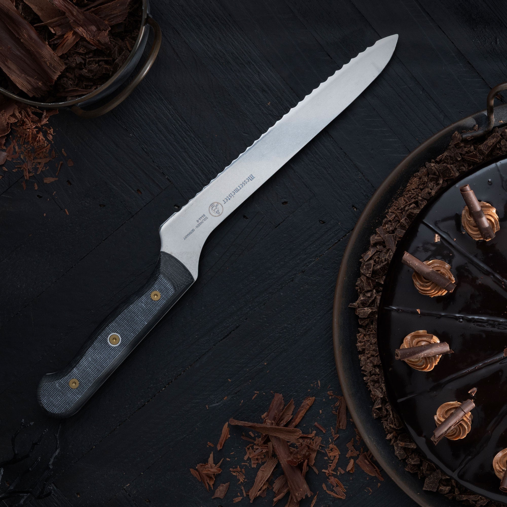 Custom Scalloped Offset Knife - 8"