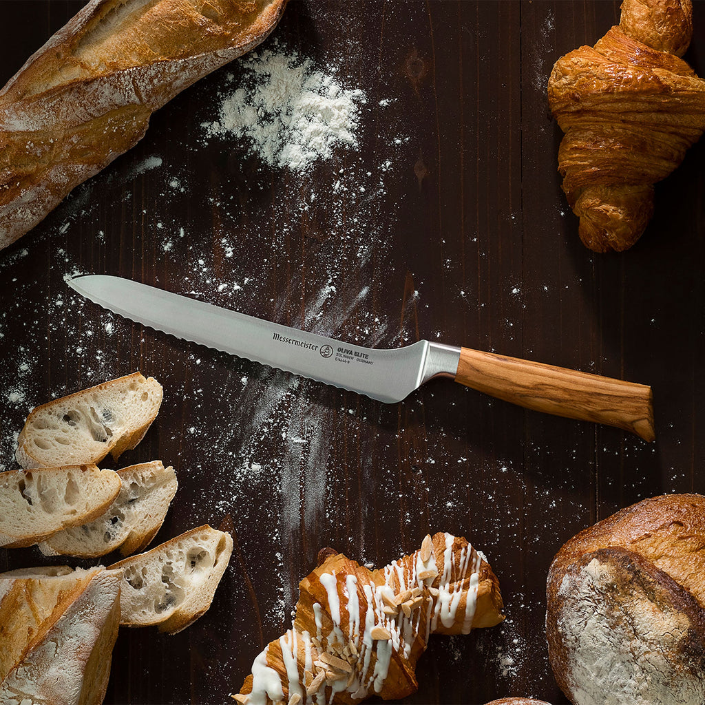 Oliva Elite Offset Scalloped Bread Knife - 8"
