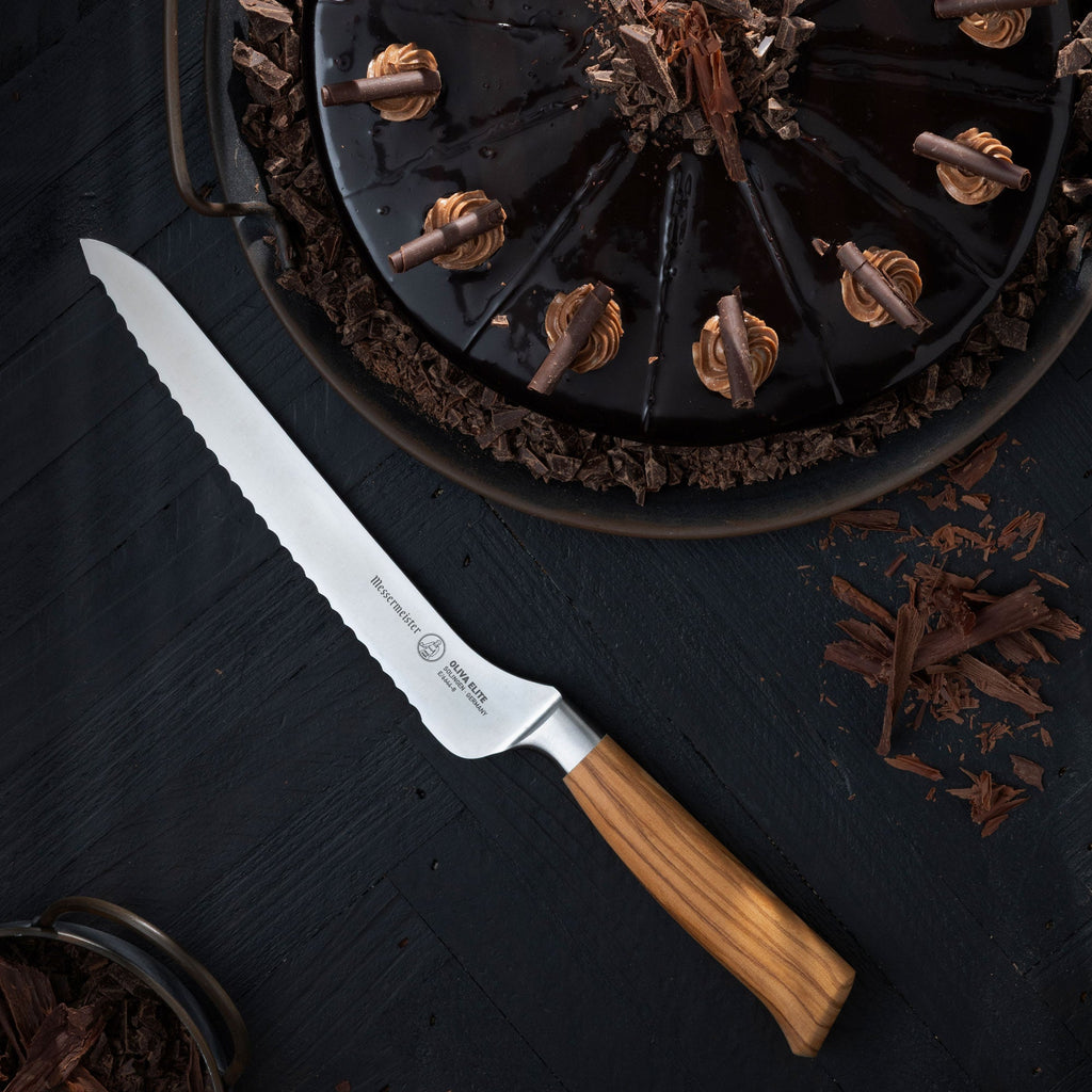 Oliva Elite Offset Scalloped Bread Knife - 8"