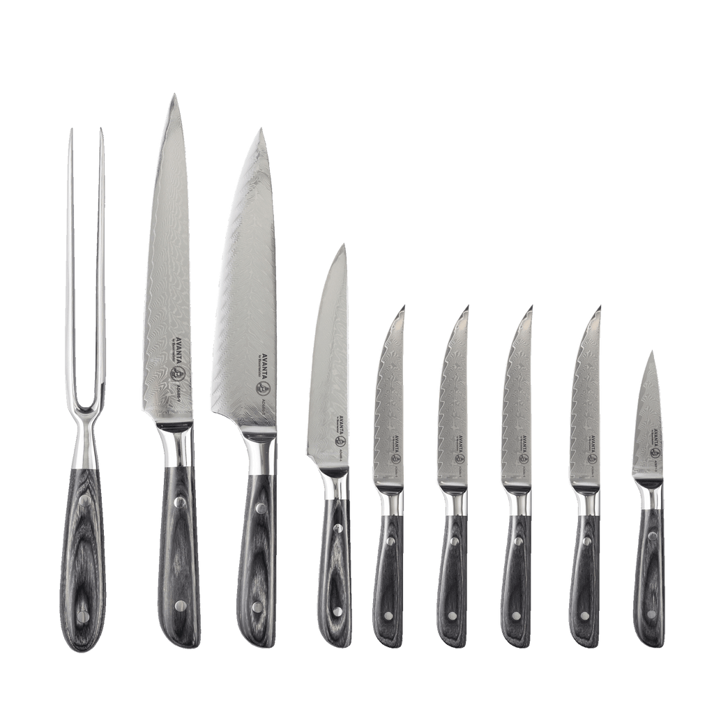 Avanta Damascus Knife Block Set - 10 Piece