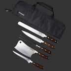 Avanta Pakkawood 6 Piece Pro BBQ Knife Set / Black Knife Bag