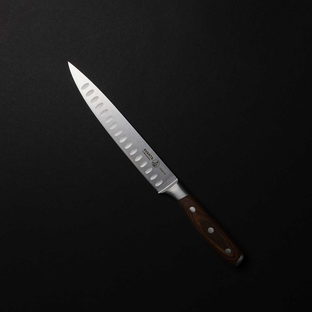 Avanta Pakkawood 6 Piece Pro BBQ Knife Set / Black Knife Bag