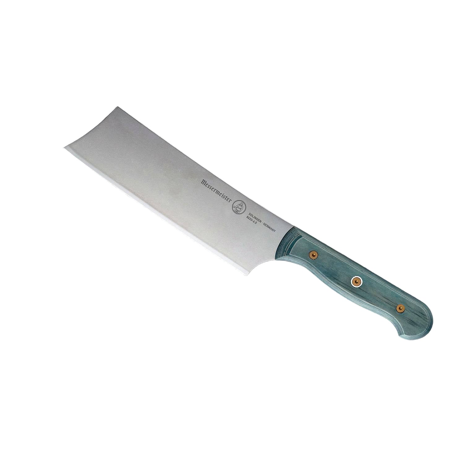 Custom Blue Nakiri Knife - 6.5"