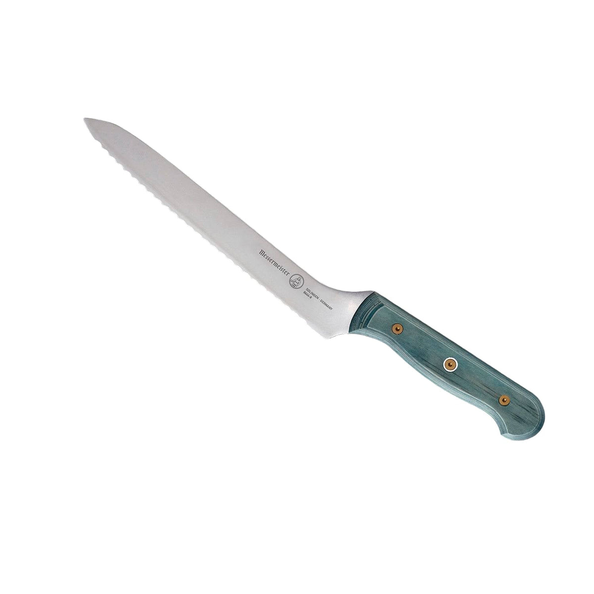 Custom Blue Scalloped Offset Knife - 8"