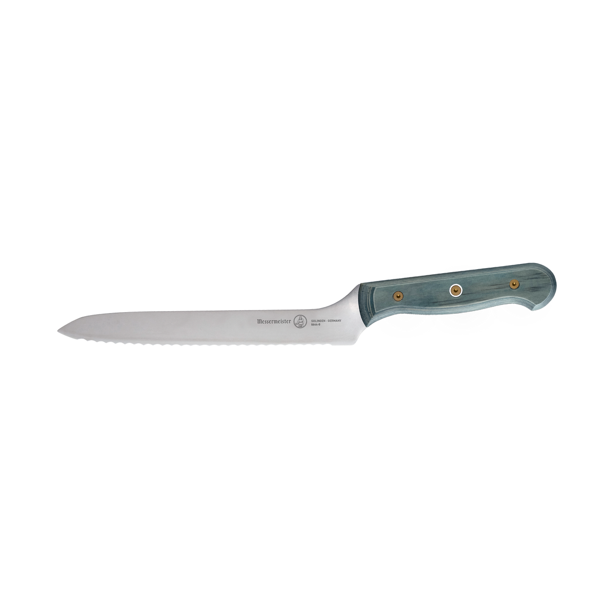 Custom Blue Scalloped Offset Knife - 8"