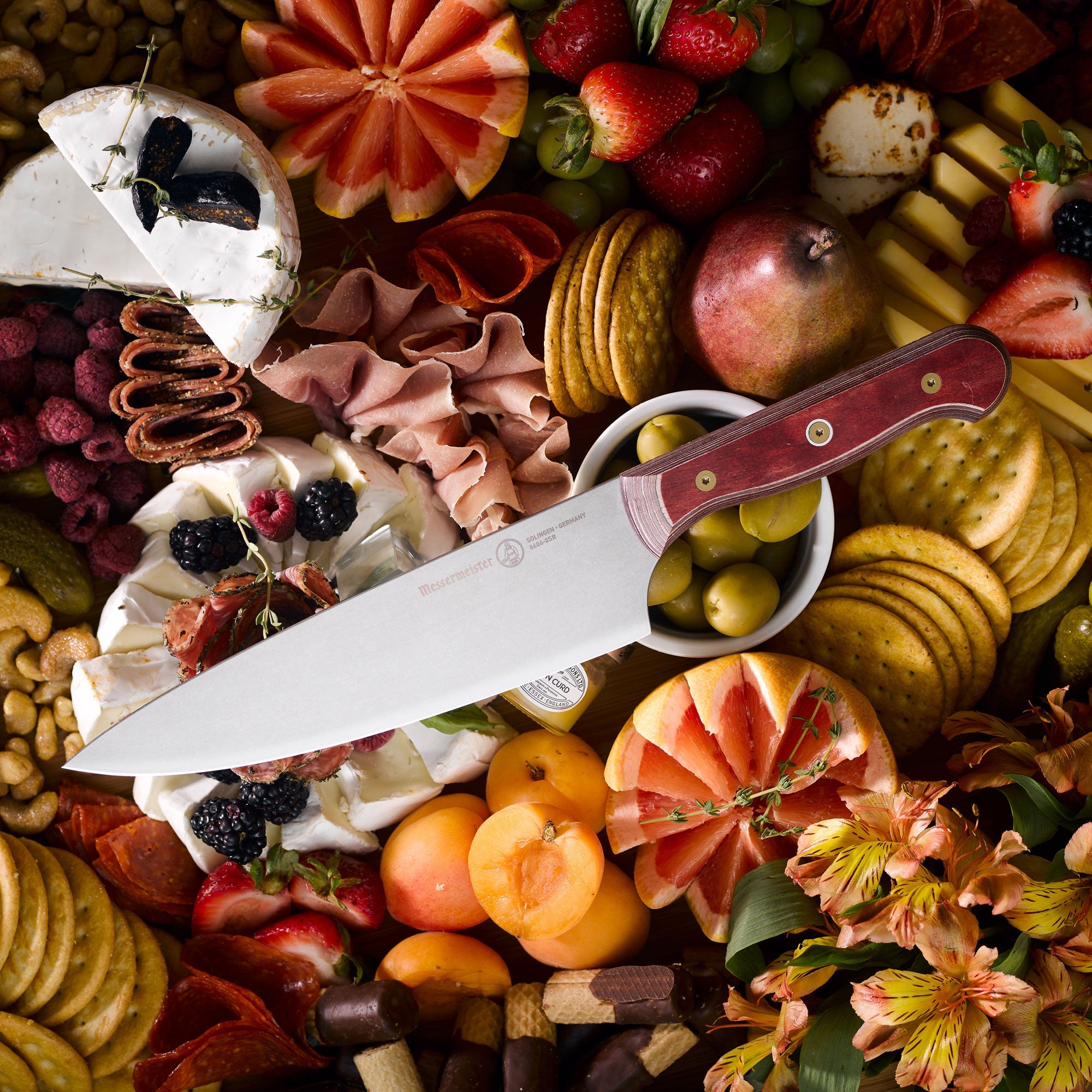 Custom Red Chef's Knife - 8"
