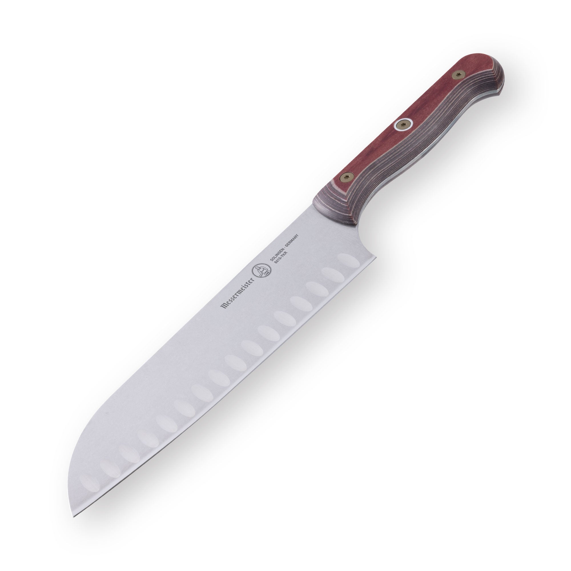 Custom Red Kullens Santoku Knife - 7"