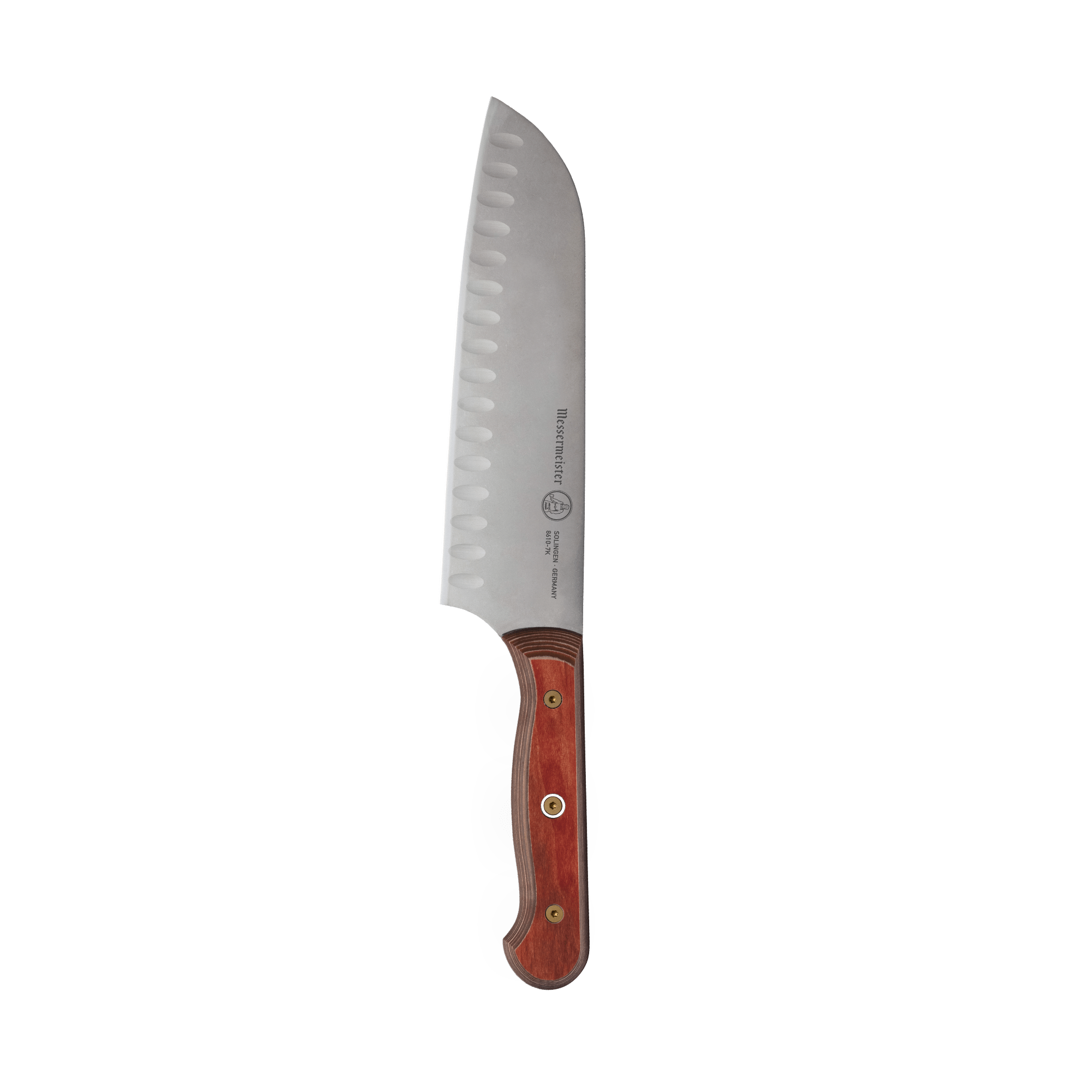 Custom Red Kullens Santoku Knife - 7"