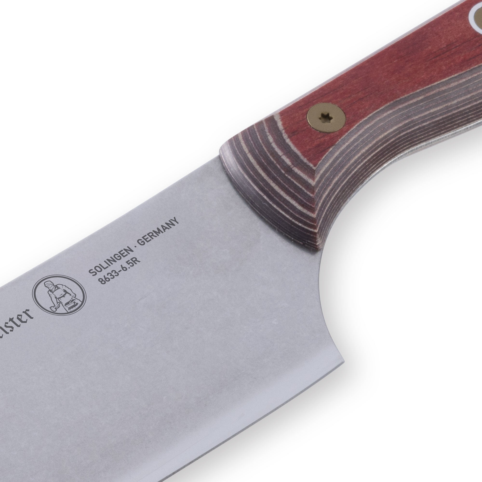 Custom Red Nakiri Knife - 6.5"