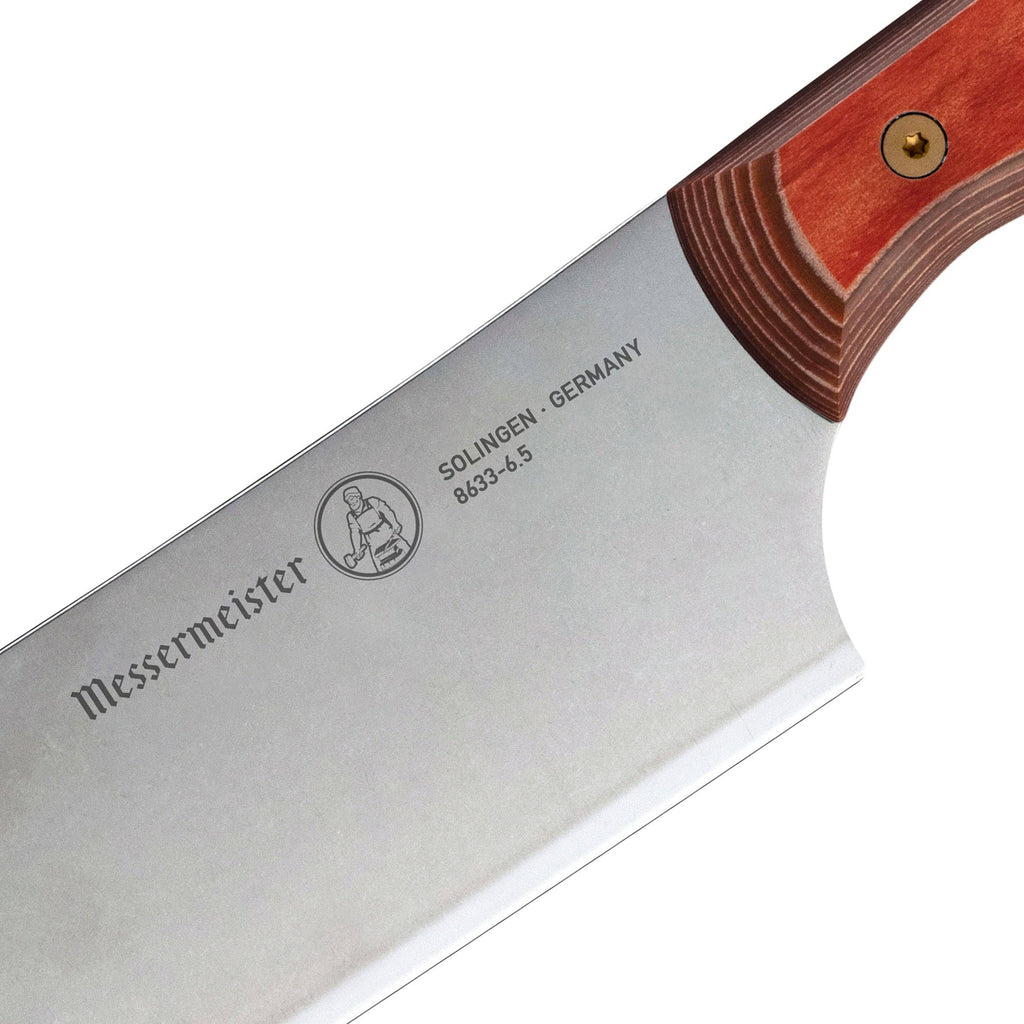 Custom Red Nakiri Knife - 6.5"