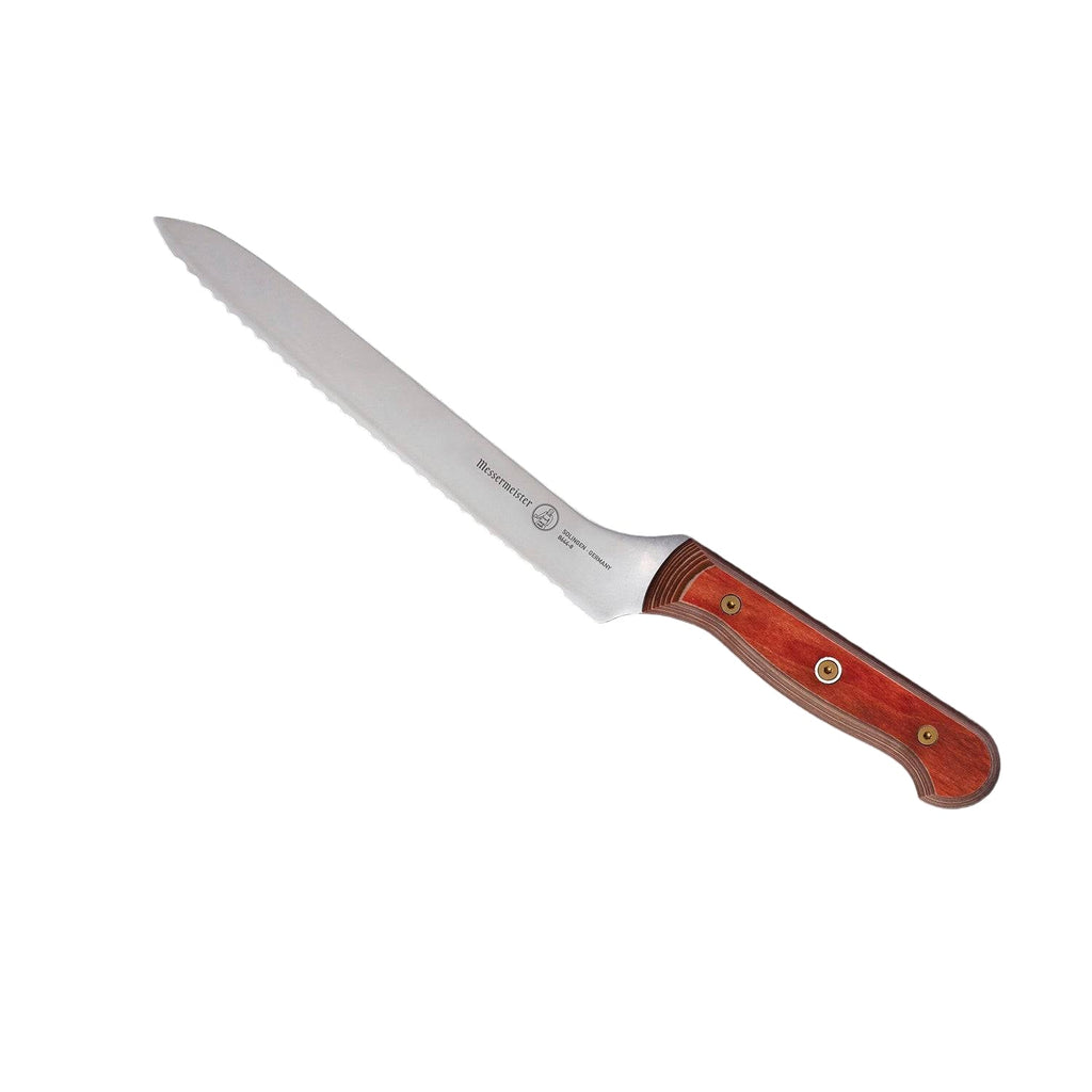 Custom Red Scalloped Offset Knife - 8"