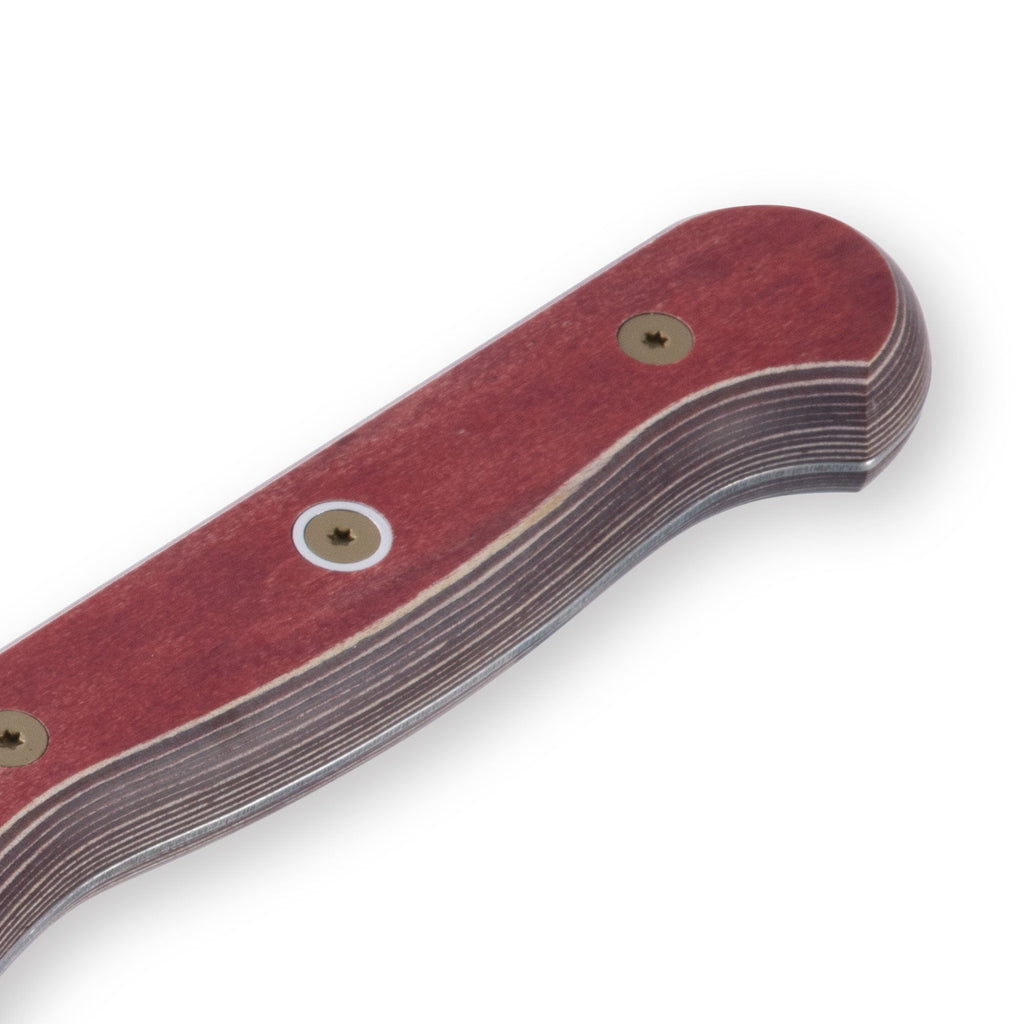 Custom Red Scalloped Offset Knife - 8"