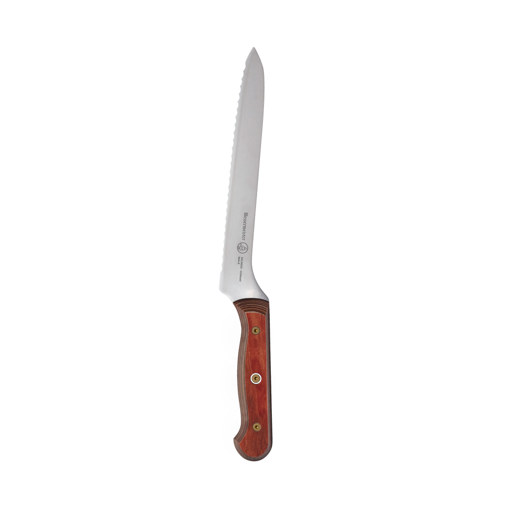 Custom Red Scalloped Offset Knife - 8"