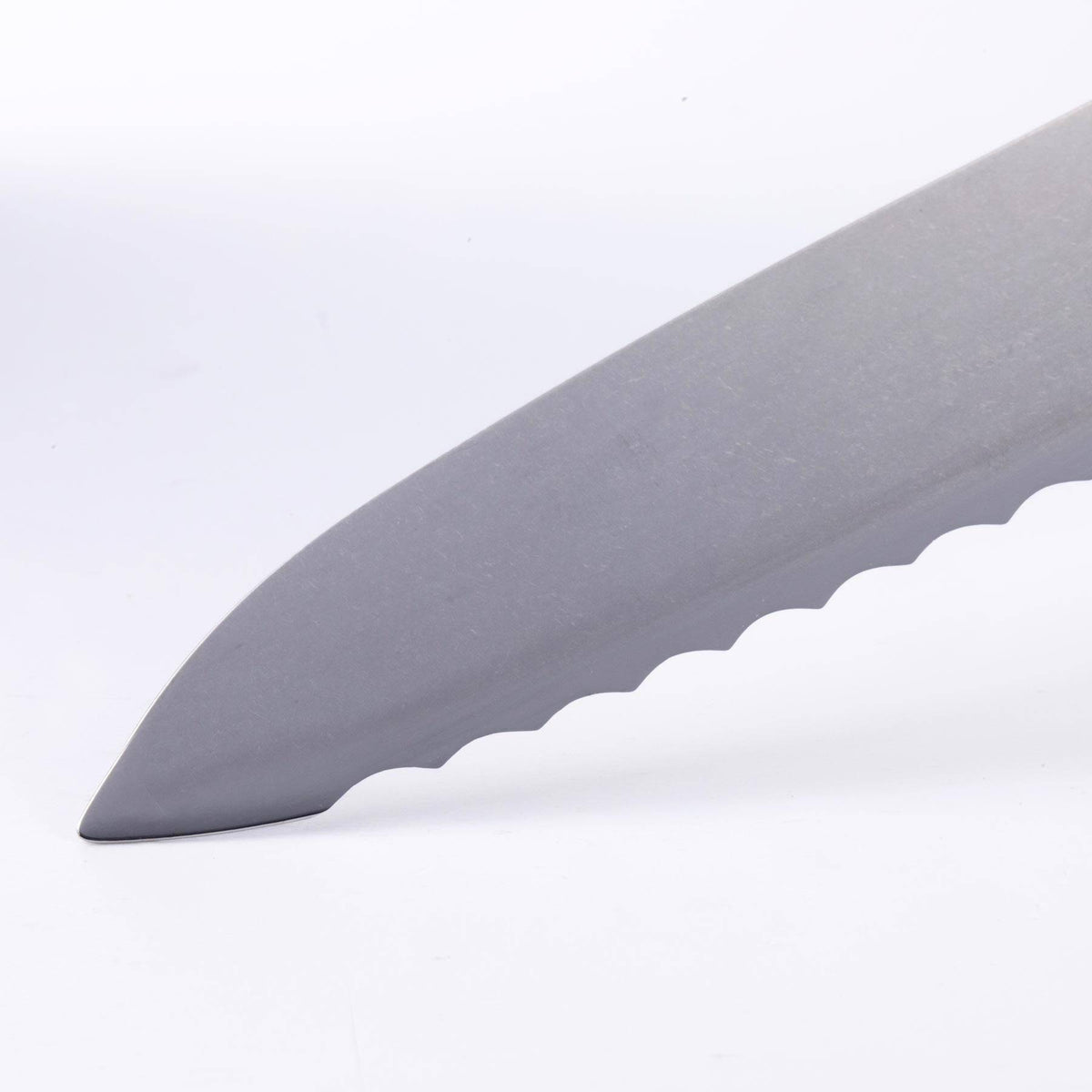 Custom Red Scalloped Offset Knife - 8"