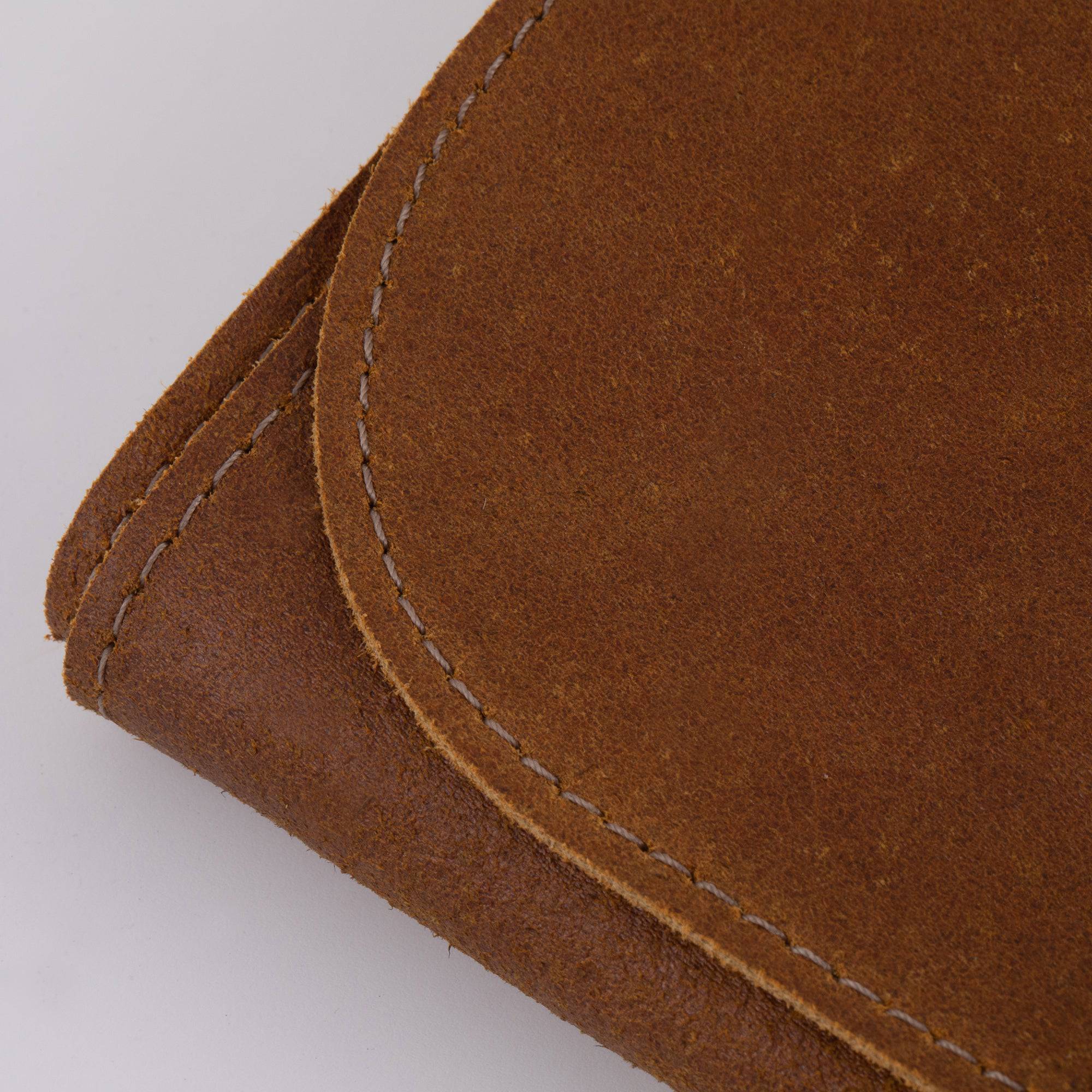 Vintage Leather Amber Knife Roll - 7 Pocket