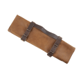 Vintage Leather Amber Knife Roll - 7 Pocket