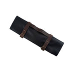 Vintage Leather 7 Pocket Knife Roll - Black