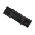 Vintage Leather 7 Pocket Knife Roll - Black