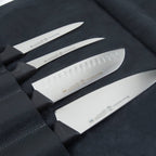 Vintage Leather 7 Pocket Knife Roll - Black