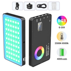 Metallic LED Selfie Light, Portable RGB Video Light, Camera Fill Light, Rechargeable Dimmable Panel Lamp with Clip, Lights for Iphone, Selfie Accessories