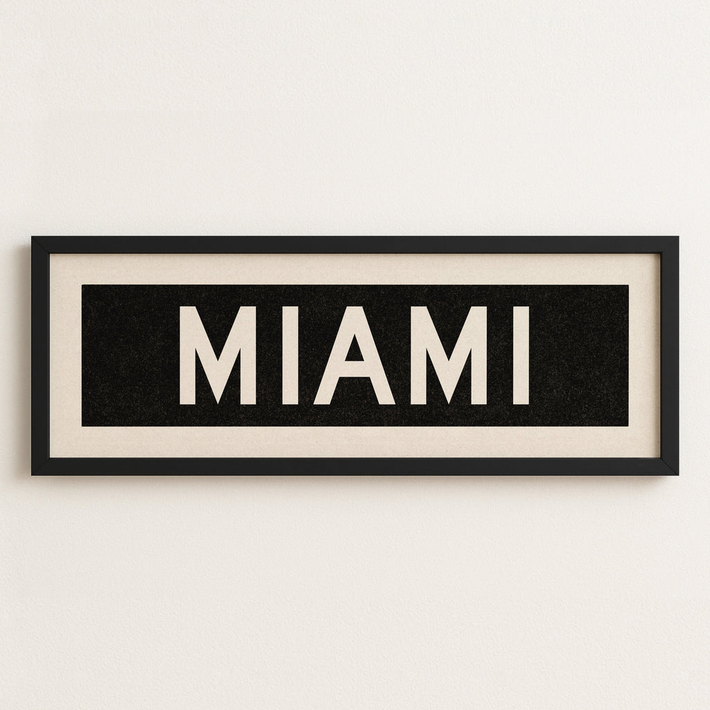 Framed Miami Florida Bus Scroll